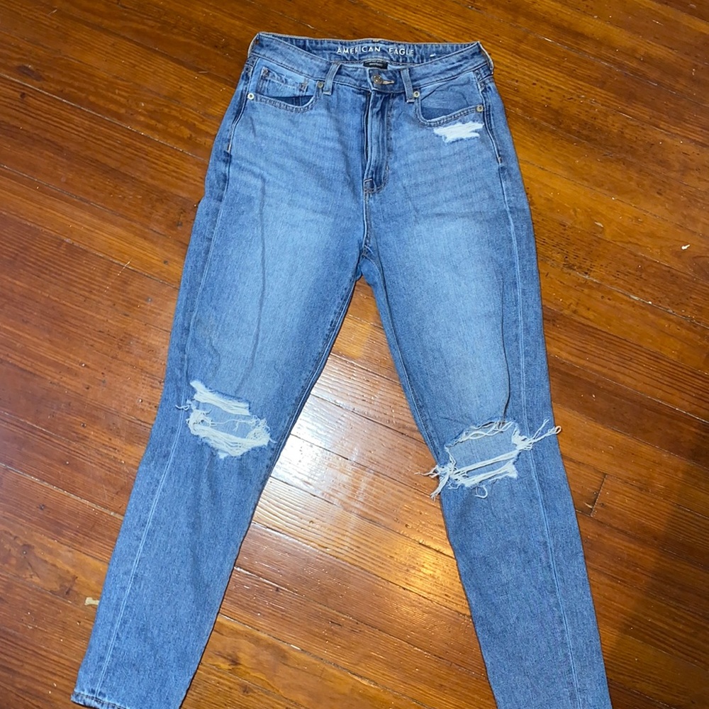 American Eagle Ripped Mom Jeans